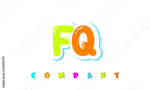 letters FQ creative logo for Kids toy store, school, company, agency. stylish colorful alphabet logo vector template
