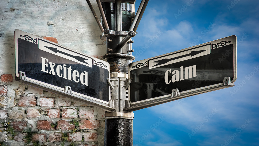 Street Sign Calm versus Excited