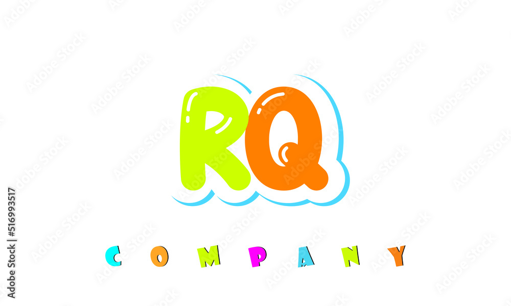 letters RQ creative logo for Kids toy store, school, company, agency. stylish colorful alphabet logo vector template letters RQ creative logo for Kids toy store, school, company, agency. stylish colorful alphabet logo vector template