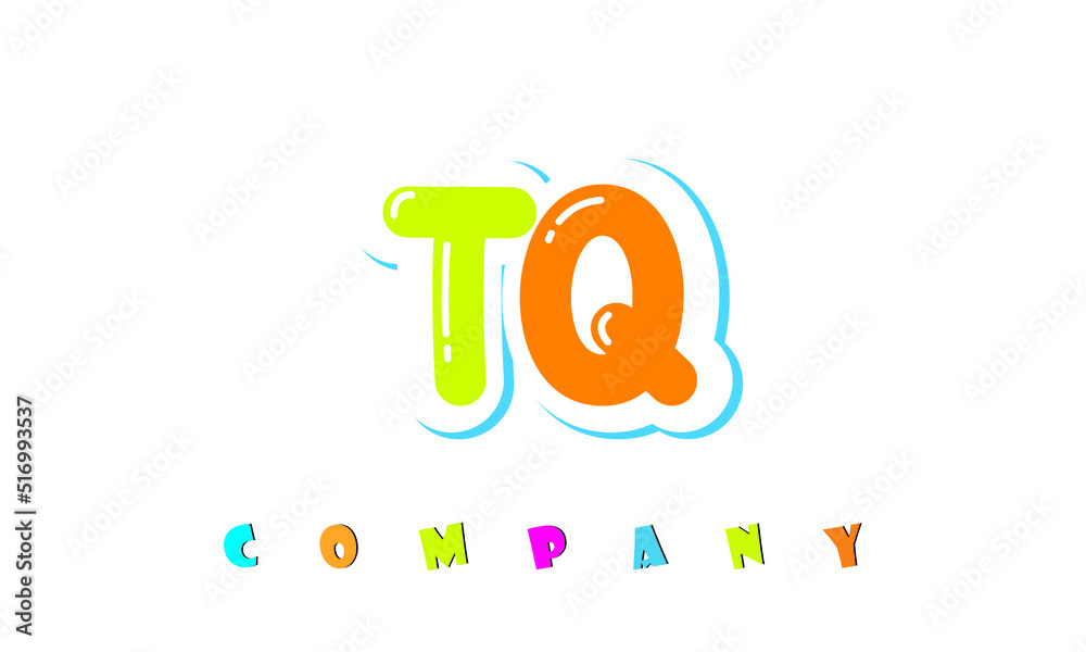 letters TQ creative logo for Kids toy store, school, company, agency. stylish colorful alphabet logo vector template letters TQ creative logo for Kids toy store, school, company, agency. stylish colorful alphabet logo vector template