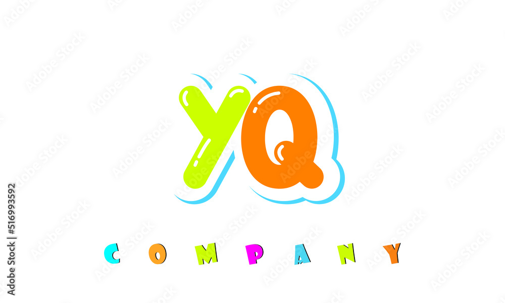 letters YQ creative logo for Kids toy store, school, company, agency. stylish colorful alphabet logo vector template letters YQ creative logo for Kids toy store, school, company, agency. stylish colorful alphabet logo vector template