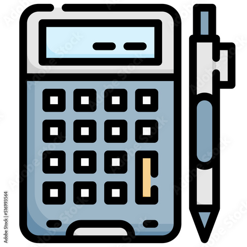 CALCULATOR filled outline icon,linear,outline,graphic,illustration