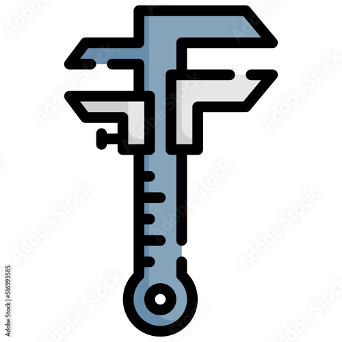 CALIPER filled outline icon,linear,outline,graphic,illustration