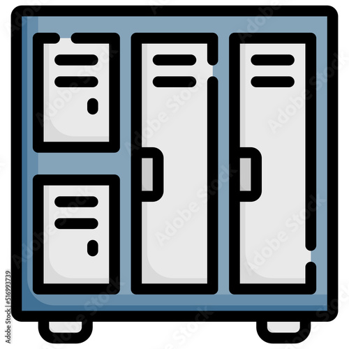 LOCKER filled outline icon,linear,outline,graphic,illustration