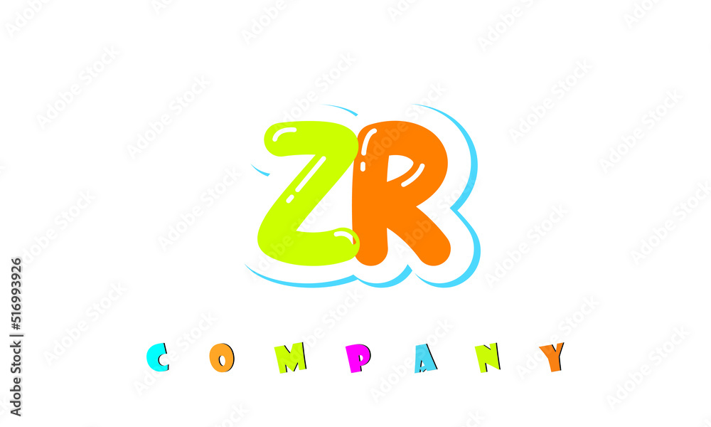letters ZR creative logo for Kids toy store, school, company, agency. stylish colorful alphabet logo vector template letters ZR creative logo for Kids toy store, school, company, agency. stylish colorful alphabet logo vector template