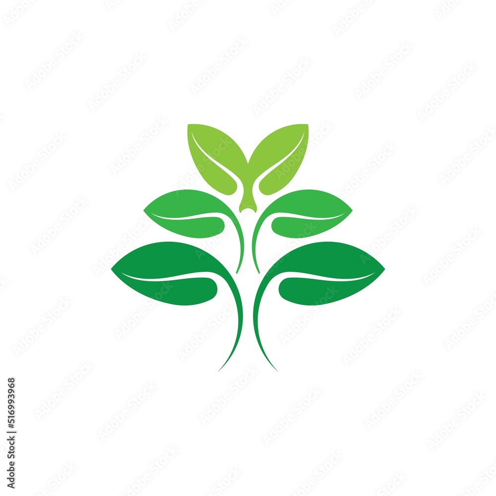 Logos of green tree leaf ecology Logos of green tree leaf ecology
