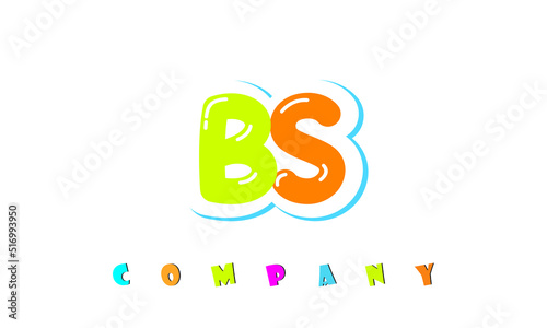 letters BS creative logo for Kids toy store, school, company, agency. stylish colorful alphabet logo vector template