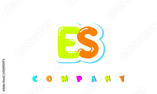 letters ES creative logo for Kids toy store, school, company, agency. stylish colorful alphabet logo vector template