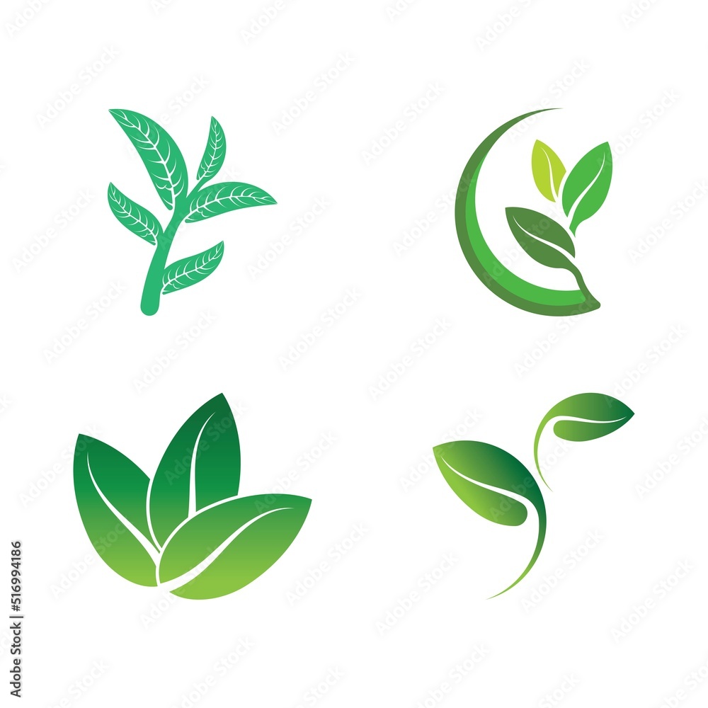Logos of green tree leaf ecology Logos of green tree leaf ecology