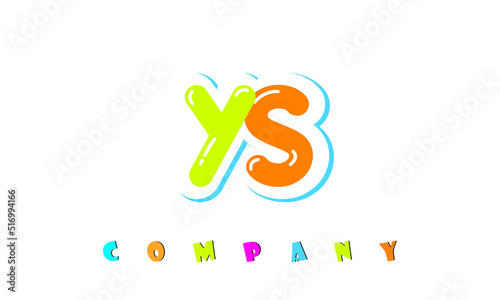 letters YS creative logo for Kids toy store, school, company, agency. stylish colorful alphabet logo vector template