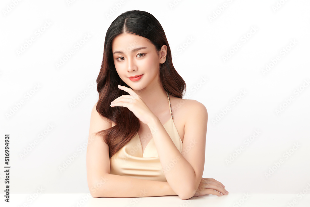 Beautiful young asian woman with clean fresh skin on white background, Face care, Facial treatment, Cosmetology, beauty and spa, Asian women portrait. Beautiful young asian woman with clean fresh skin on white background, Face care, Facial treatment, Cosmetology, beauty and spa, Asian women portrait.