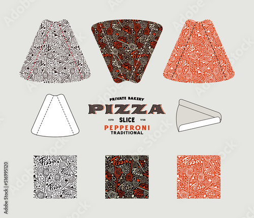 Stock vector design of package for pizza slices