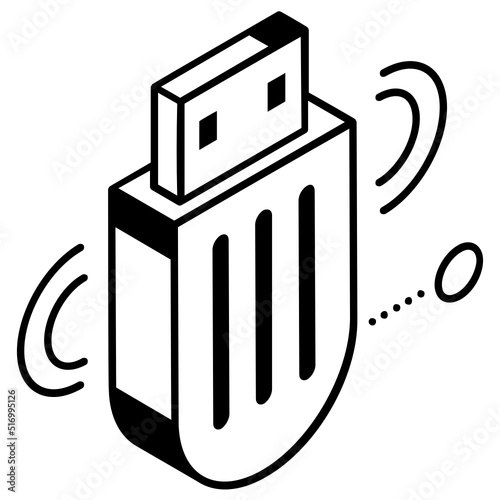 An icon of usb isometric design 
