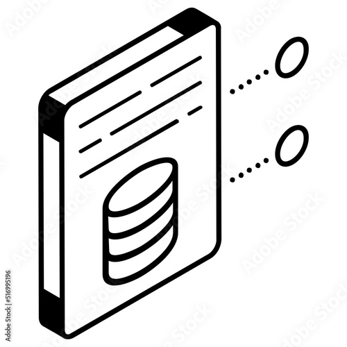 A cache memory line isometric icon
