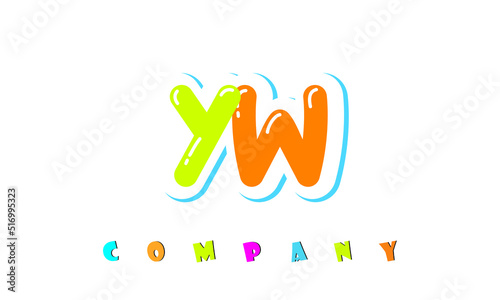 letters YW creative logo for Kids toy store, school, company, agency. stylish colorful alphabet logo vector template
