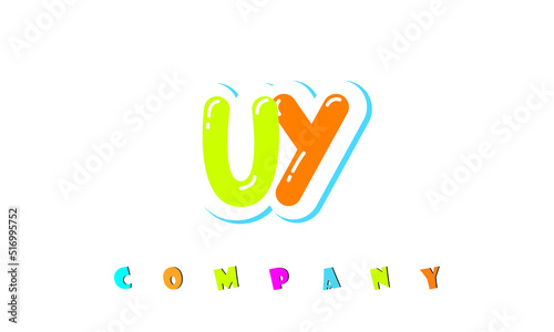 letters UY creative logo for Kids toy store  school  company  agency. stylish colorful alphabet logo vector template