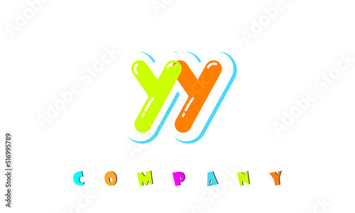 letters YY creative logo for Kids toy store, school, company, agency. stylish colorful alphabet logo vector template