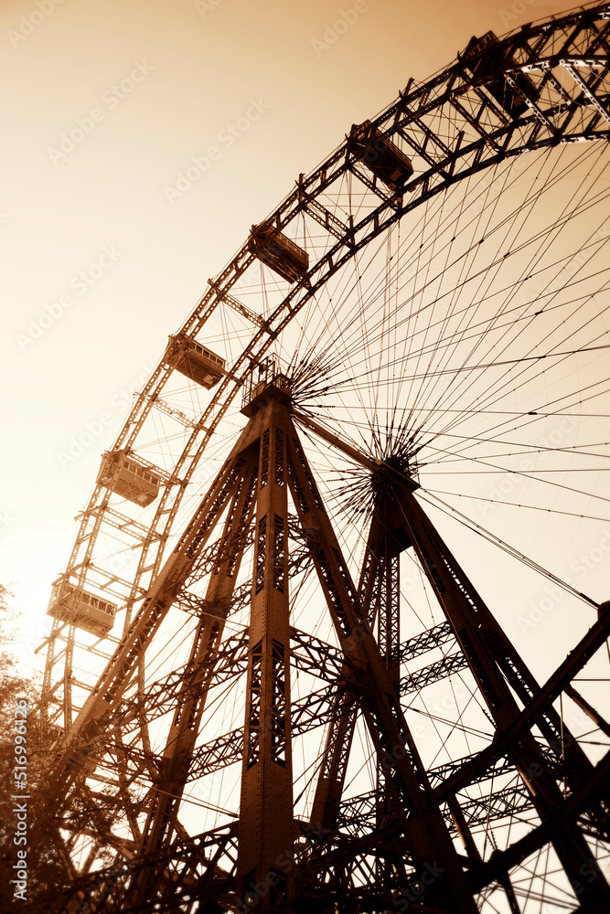 Ferris wheel in amusement park Prater in Vienna, Austria Ferris wheel in amusement park Prater in Vienna, Austria