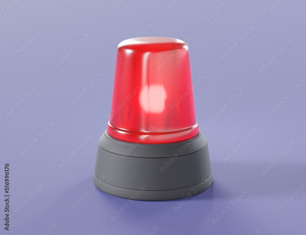 Realistic flashing beacon icon on light blue isolated background security theme illustration 3d render Realistic flashing beacon icon on light blue isolated background security theme illustration 3d render