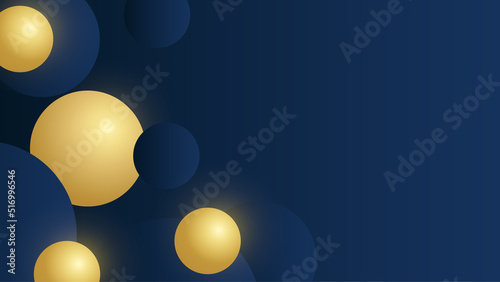 Abstract navy and gold background poster. Vector illustration.