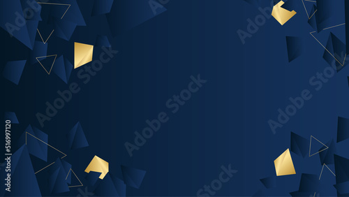 Abstract navy and gold background poster. Vector illustration.