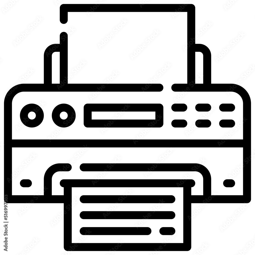 PRINTER line icon,linear,outline,graphic,illustration