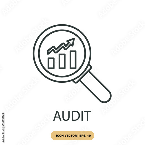 audit icons  symbol vector elements for infographic web