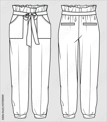 HIGH WAIST BOTTOM FOR WOMEN AND TEEN GIRLS IN VECTOR FILE