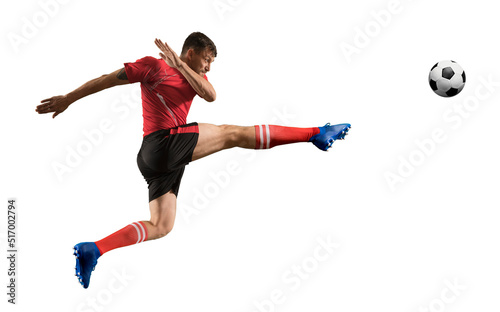 Soccer player in action on white background © Andrey Burmakin