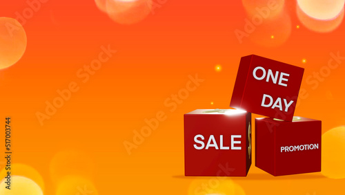 3D render sale promotion concept with colorful background