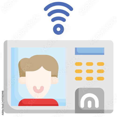 INTERCOM flat icon,linear,outline,graphic,illustration
