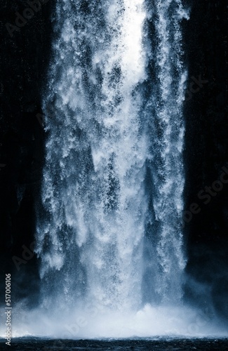 Fototapeta Naklejka Na Ścianę i Meble -  Frozen Abiqua waterfall in winter, Oregon, vertical