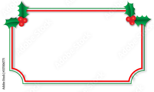 Christmas party invitation with holy border. Celebrate the season. vector