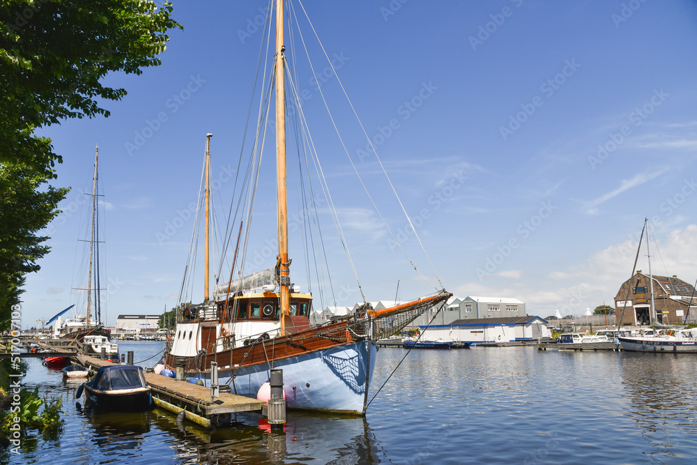 Den Helder, Netherlands. July 2022. An old Fishing trawler in the port of Den Helder.