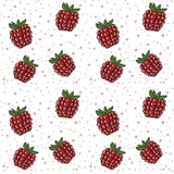 Raspberries. Seamless pattern of raspberries. Seamless background with raspberry.  illustration.