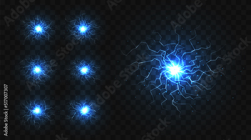 Tableau sur toile Electric balls and lightning strikes