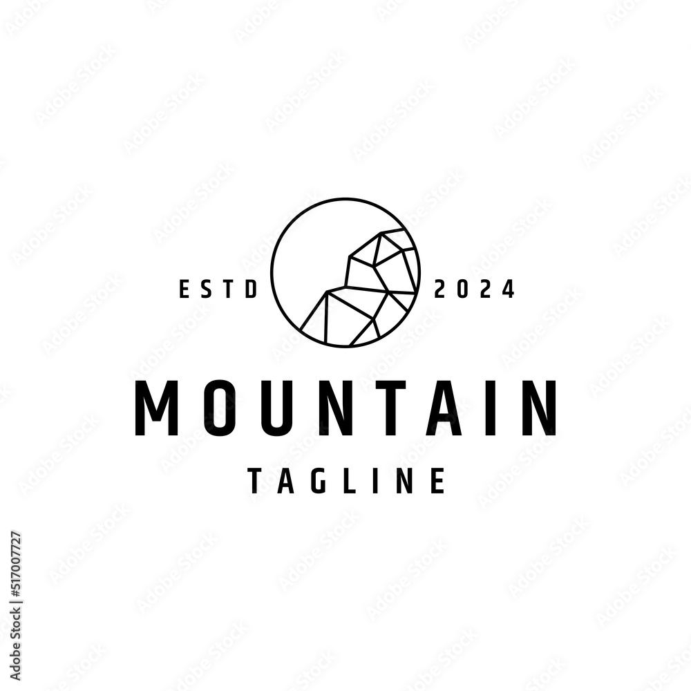 Mountain geometric logo vector icon design template Mountain geometric logo vector icon design template