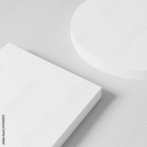 3d rendering stand product copy space White product display stage platform background