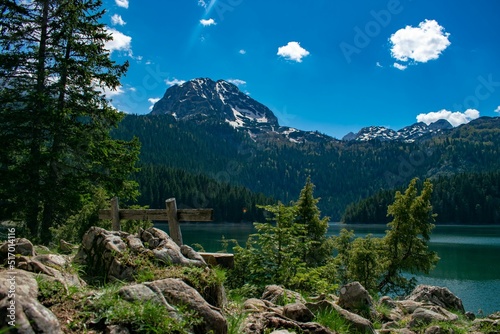 Beautiful view of Black Lake in Durmitor National Park. Montenegro. photo