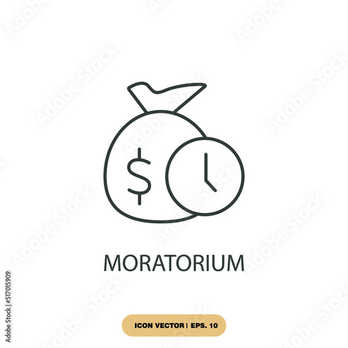 moratorium icons symbol vector elements for infographic web