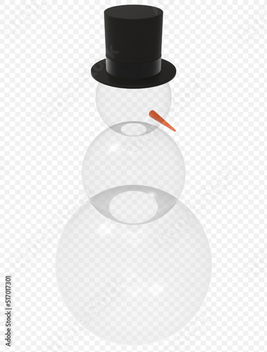 glass snowman render png