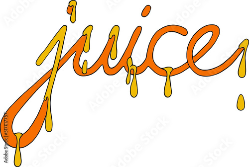 Vector illustration lettering. Juice dripping font.