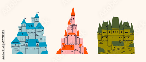 Canvastavla Set of three Medieval Castles