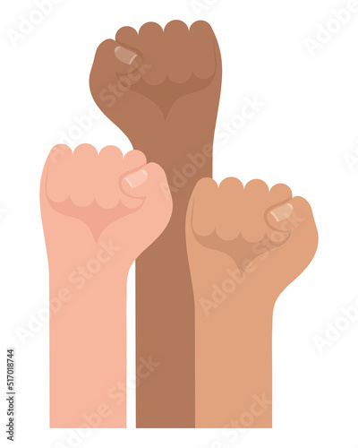 interracial fists hands