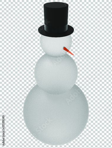 3d snowman with a hat render png 