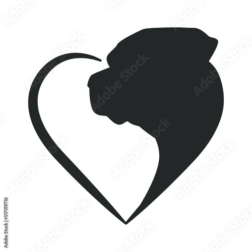 Rottweiler Icon Silhouette Illustration. Dog Vector Graphic Pictogram Symbol Clip Art. Doodle Sketch Black Sign.