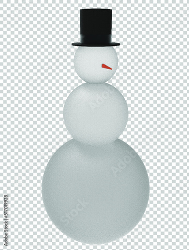 3d snowman with a hat render png 