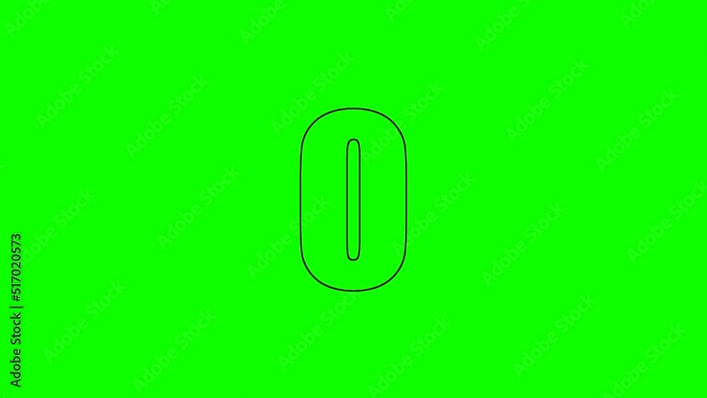 O - Animated outline of letter isolated on green background O - Animated outline of letter isolated on green background