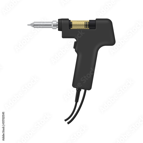 Desoldering gun. Soldering iron for dismantling components. Vector illustration.
