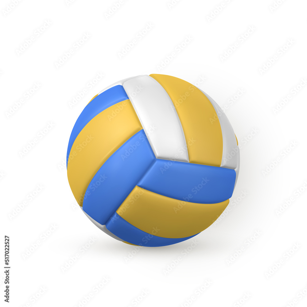 3d realistic volleyball ball isolated on white background. Vector illustration
